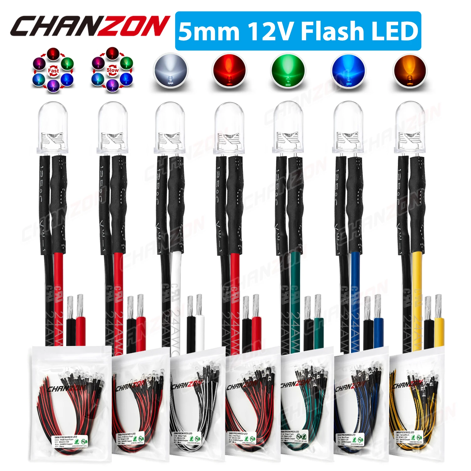 Garosa Diode électroluminescente LED Câblée Plusieurs Couleurs Câble De Lumière LED 20cm 0.06W - Foto 14