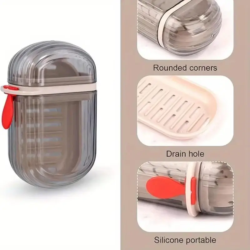 2pcs Portable Soap Sealed Storage Box Waterproof Travel Home Bathroom Soap Box With Lid Storage Box Soap Box Organizer Tray