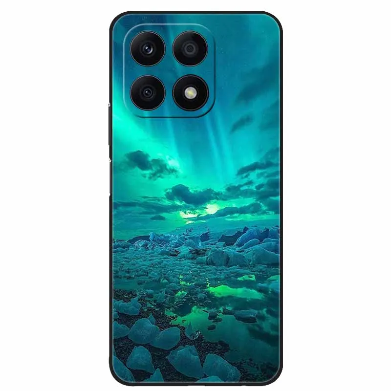 Cool Black Soft TPU Phone Case with Wolf and Lion Design - Durable Back Cover