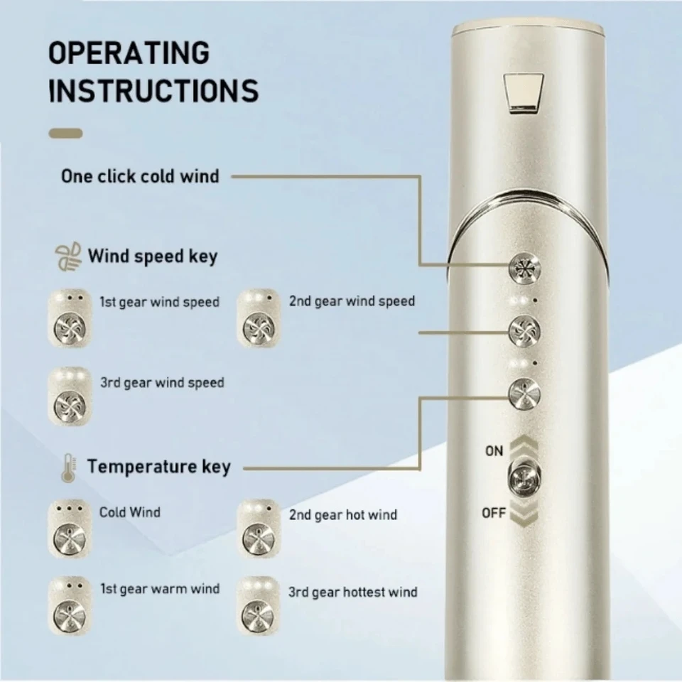 7 in 1高速ヘアドライヤーブラシ,自動巻き毛機,速乾性,マルチ