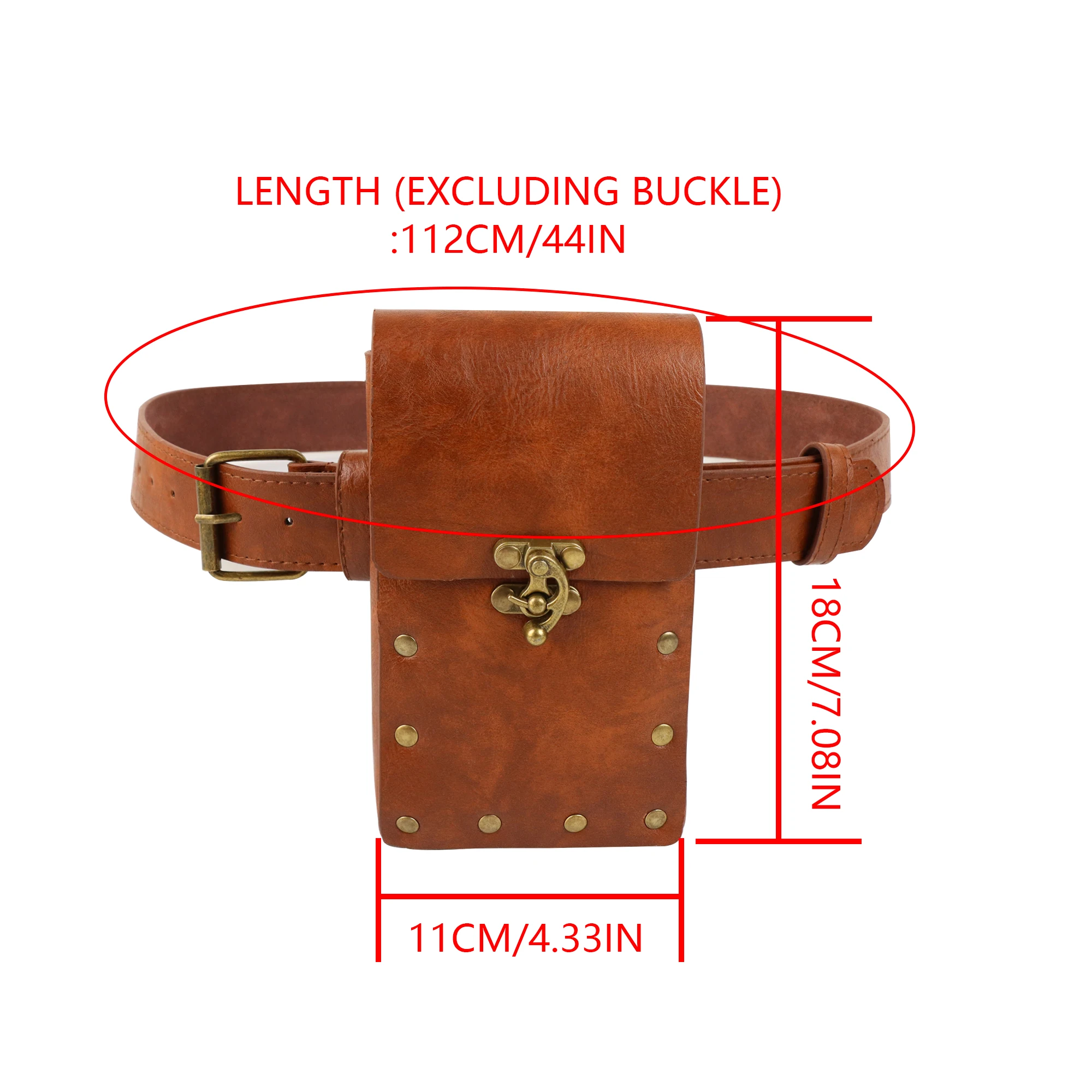 2 Stück/1 Stück Mittelalterlicher Ledergürtel mit Kupfermünzen-Gürteltasche Renaissance-Kostüm Steampunk-Gürtel Rollenspiel Halloween-Gürtelset Cosplay – Detail 9