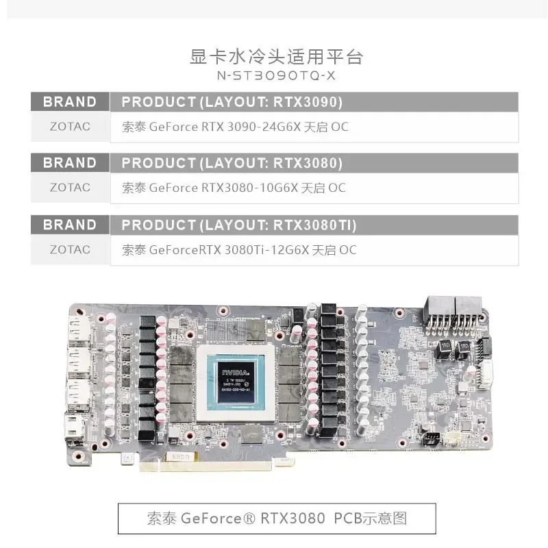 Bykski-Zotac rtx3080/3080ti /3090用CPUウォーターブロック 