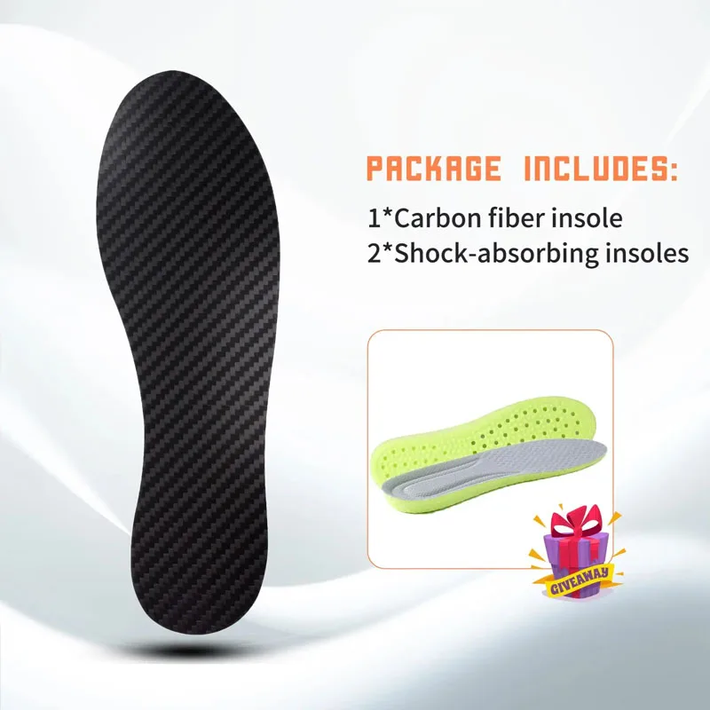 High-Quality 1.2mm Thickness Carbon Fiber Insole Sports Insole Male Shoe-pad Female Orthotic Shoe Sneaker Insoles 3