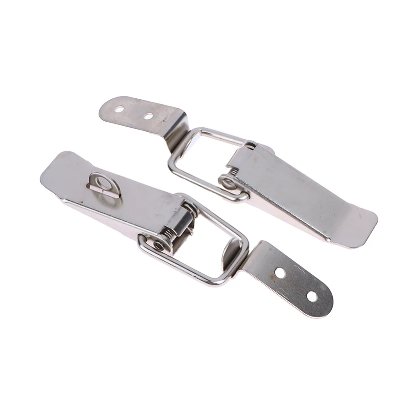 1pcs Iron Plated Nickel/304 Stainless Steel Hasp Fastener, Toggle Latch, Catch Hasps Trailer,Spring Card Buckle