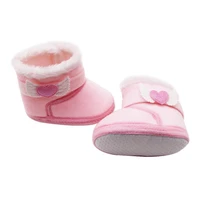 Infant Baby Boots Shoes Newborn Baby Girl Shoes Bow Plus Velvet Cotton Kids Toddler First Walkers Booties Warm Crib Shoes 4