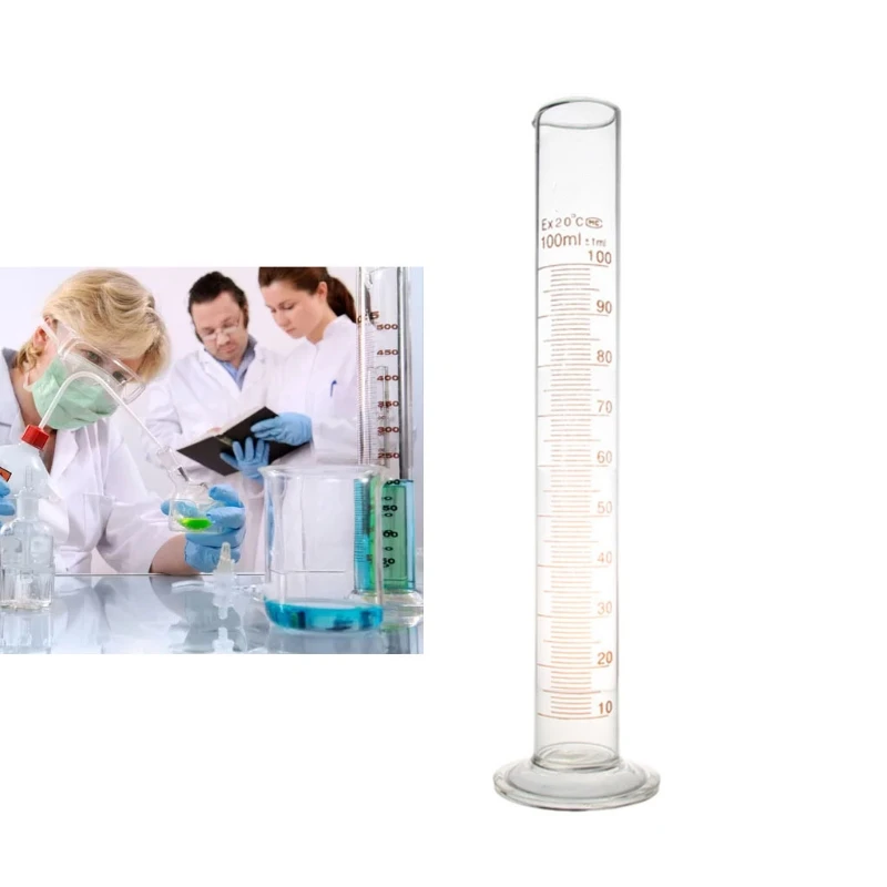 

Thick Glass Graduated Measuring Cylinder 100 Single Metric Scale Chemistry Lab Spout Measure Dropship
