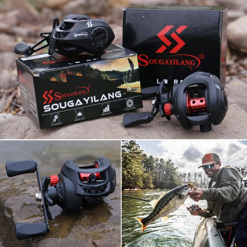Sougayilang Lightweight Spool 7.2:1 Gear Ratio Baitcasting Fishing Reel 8kg Max Drag Magnetic Brake High Speed