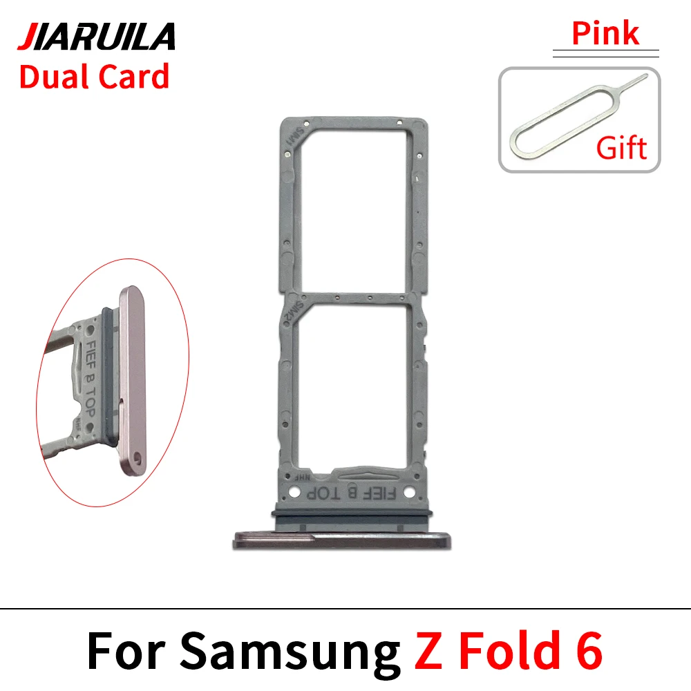 삼성 Z 플립 6 / Z 폴드 6용 새 듀얼 심 카드, 심 카드 슬롯 트레이 홀더, 심 카드 리더 소켓 교체 부품 + 핀