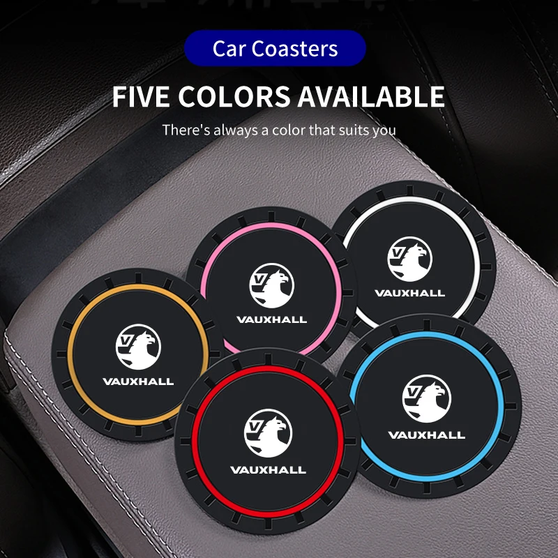 Car Coasters Water Cup Slots Non-Slip Mat Waterproof Cup Pad 2PCS for Vauxhall VXR Dokker Lodgy Logan Sandero Duster Stepway