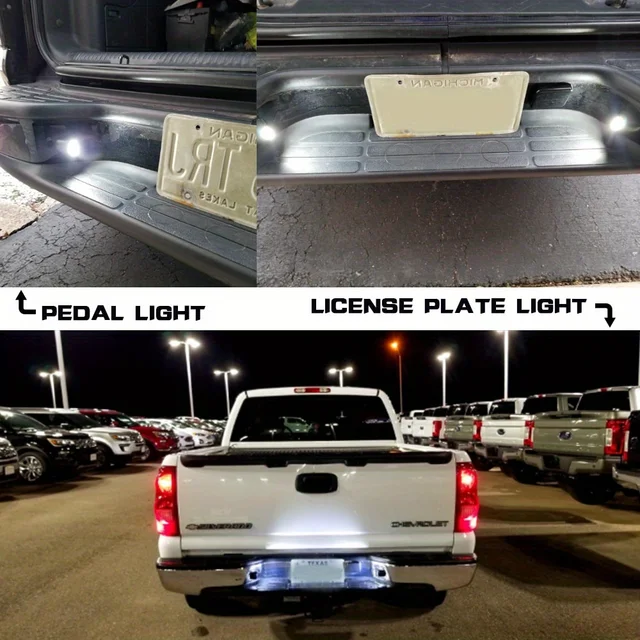 2/1 PCS 12V-24V 6 LED Number License Plate Light Lamp Taillight Universal For Cars Truck Trailers Motorcycle Boat 4
