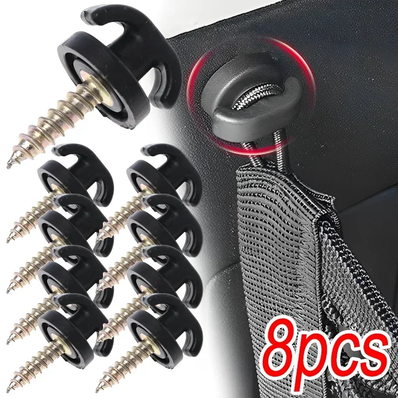 Black PA66 Car Trunk Net Hook Storage Clip Organizer