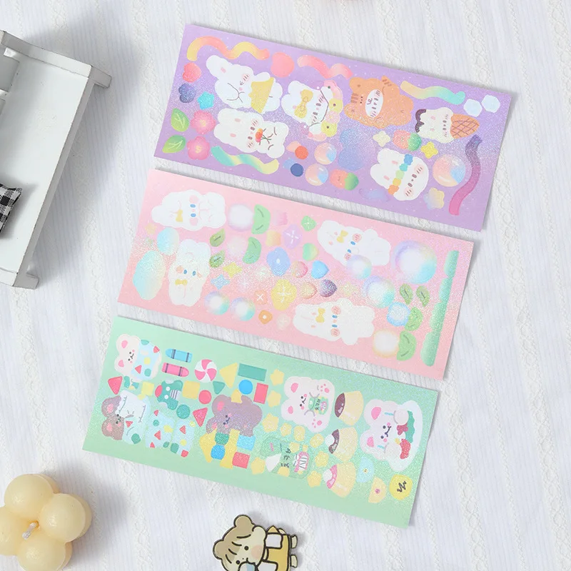

Fine flash laser film stickers removable stickers N times stickers decorative stickers ribbon basic shape