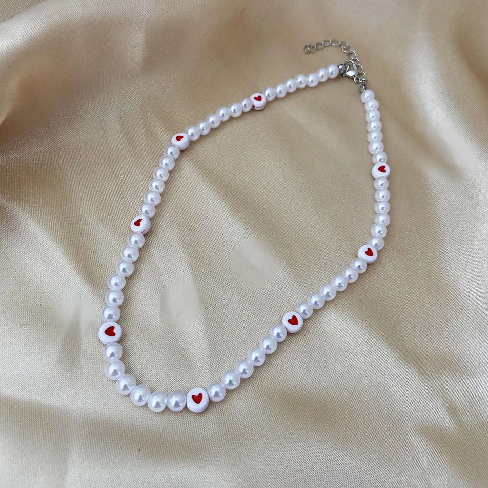 Beaded Necklace Collier Perle Shein Beaded Flower Decor Necklace