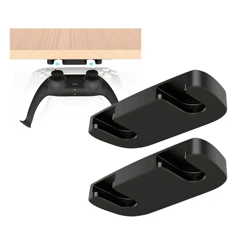 Under-Table Game Controller Hanger and Storage Rack with Adhesive Mount