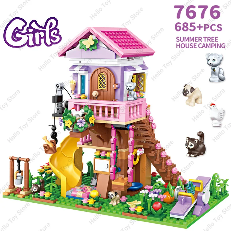 2024 mädchen Freundschaft Baum Haus Villa Schloss Bausteine Klassische Freunde Mädchen Modell Figuren Spielzeug Für Kinder Geburtstag Geschenk – Detail 8