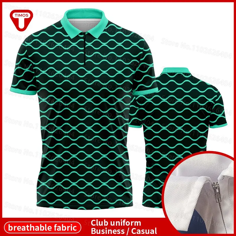 

Fashion Brand Short Sleeve Polo Shirt Men's Simple Polo T-Shirt Ripple Print Casual Top Versatile Classic Shirt