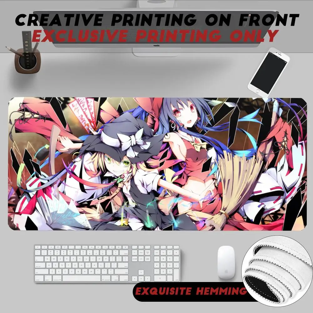 Mouse Pad Non-Slip Rubber Edge locking mousepads Game play mats Hot Fashion Touhou Cute Reimu Hakurei for notebook PC computer