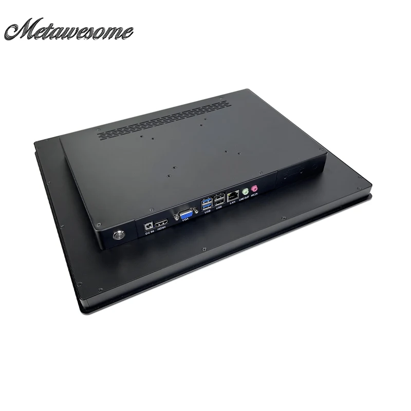벽 장착형 정전식 터치 스크린 산업용 패널 PC, 12.1 인치 IP65 방수 전면 올인원, 윈도우 10 OS