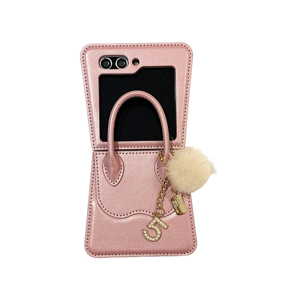 Luxury PU Leather Handbag Phone Case - Cute Solid Cover