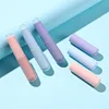 Silicone lip brush with protective cap - oval head suitable for applying lipstick and concealer, free alcohol, wooden handle 1