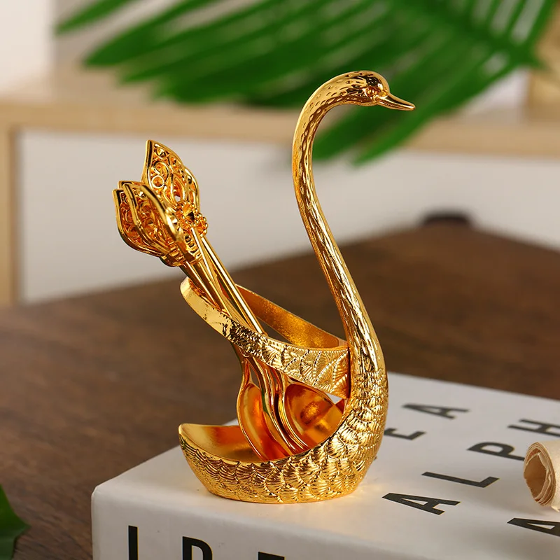 Cutlery Set Kitchen Supplies Nordic Style Creative Stainless Steel Swan Tableware Set Spoon Fork Creative Promotional Gift picnic cutlery set,western style cutlery set,camping cutlery set,stainless steel cutlery set,cutlery set,wooden cutlery set