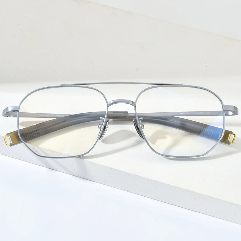 FONEX Pure Titanium Men's Myopia Eyeglasses Retro Vintage Square Eyewear 07518