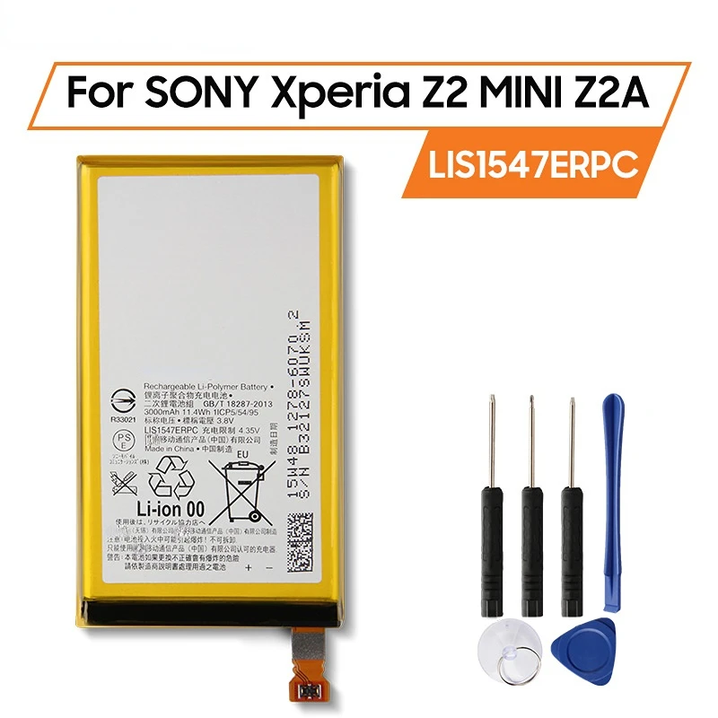 

Replacement Battery For SONY Xperia Z2 Compact Z2A Z2 MINI ZL2 SOL25 D6563 Z2MINI LIS1547ERPC 3000mAh Rechargeable Phone Battery