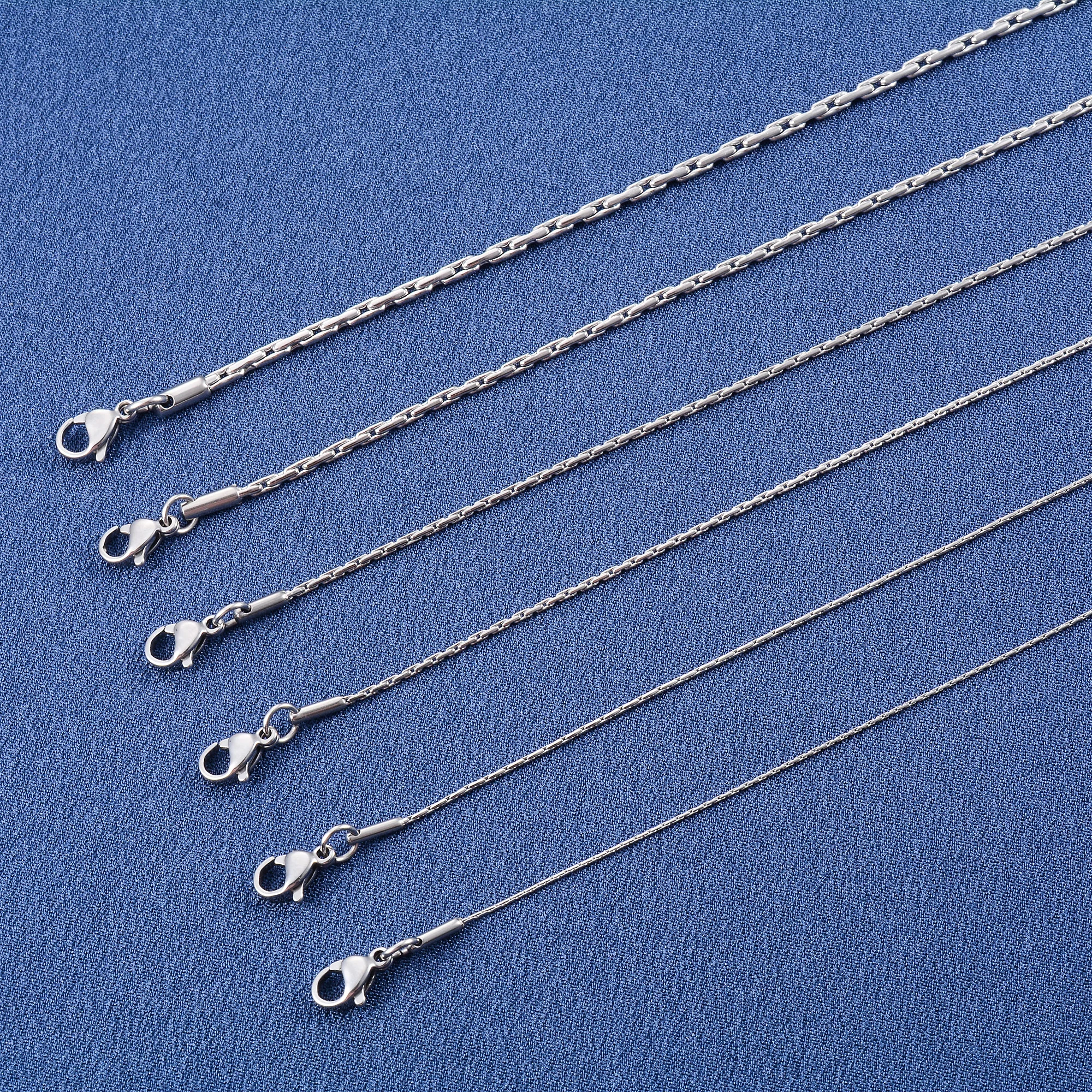 Thin Necklace Cable Chain at Neck 316l Stainless Steel for Women Men Silver Color Necklace Waterproof Jewelry Accessories_voghion.com