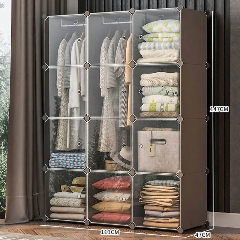 Plastic Organizer Wardrobe Cube Cupboard Partitions Shelves Filing Simple Foldable Closet Modern Vestidores Trendy Furniture 5