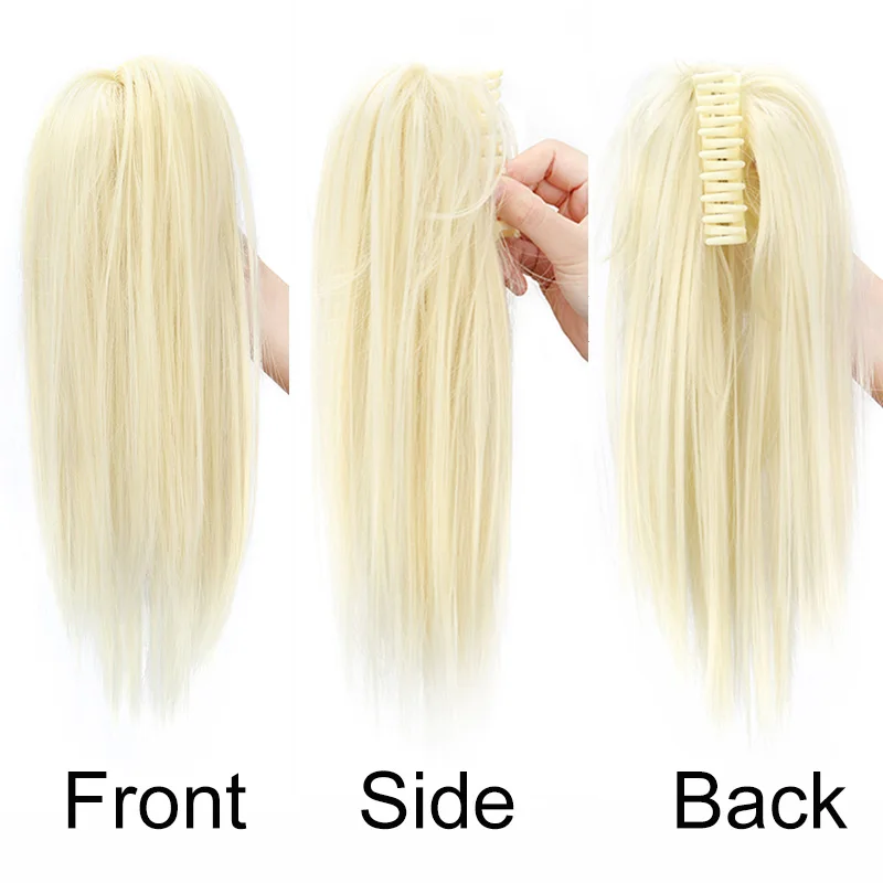 Clip in ponytail hair extension synthetic ponytail clip in ponytail extensions 14Inch synthetic messy short straight ponytail claw clip hair extension