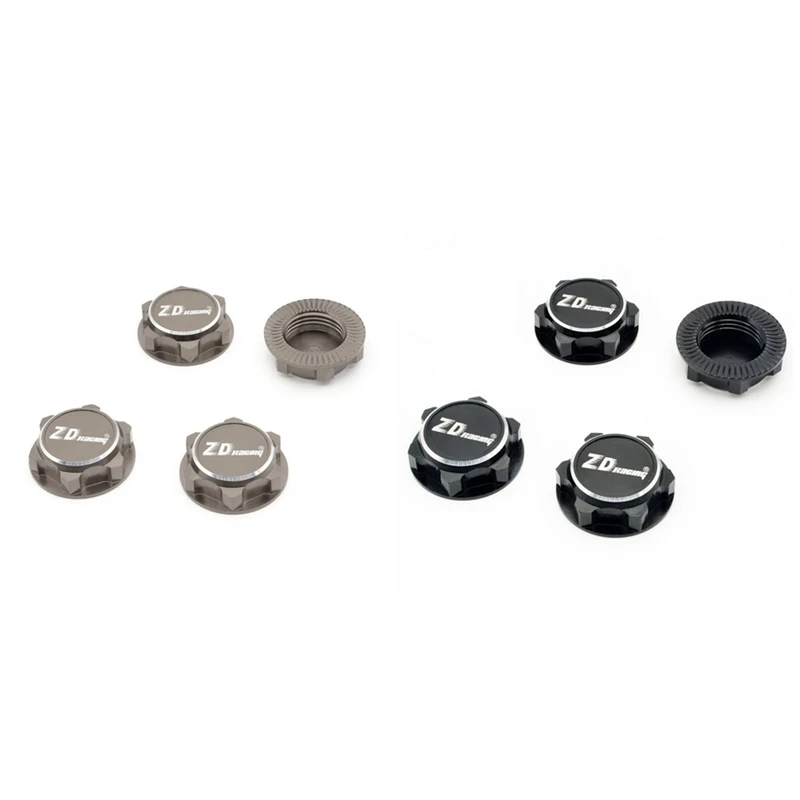 Zd 8Pcs 17Mm Dadi Ruota Esagonali Per 1/8 Traxxas X-Maxx Summit E-Revo Arrma 1/7 Zd Racing Rc Car, 4 Pezzi Nero E 4 Pezzi Grigio
