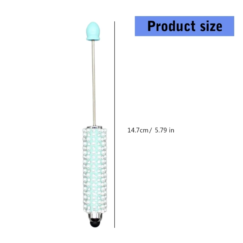 6Pcs 2-in-1 Pen with Beadable Ballpoint Pen Touching Screen with Ballpoint Office Supplies for