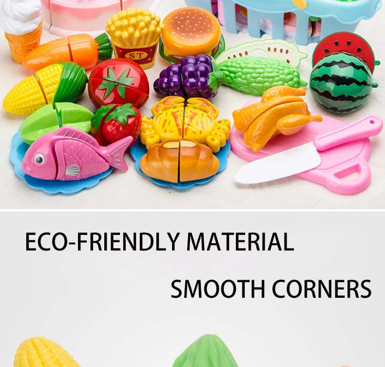 150 PCS Cutting Play Food Toy for Kids Kitchen Pretend Fruit &Vegetables Accessories  Educational Toy for Toddler Children Gift squeezy toys