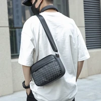 Sacs à bandoulière d'affaires légers et décontractés pour hommes, sacoche en cuir PU, sacs à bandoulière confortables à large sangle de styliste 3
