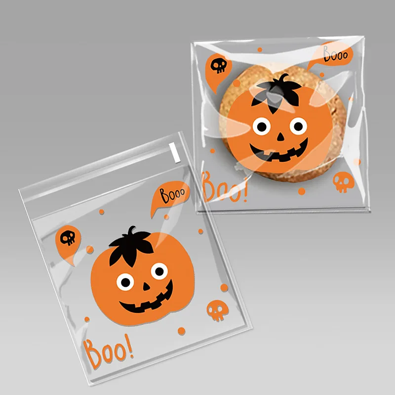 Tacilin 100 pcs Sacchetti di Caramelle Halloween,Sacchetti Halloween Sacchetti per Biscotti Halloween Sacchetto di Plastica di Halloween Sacchettini
