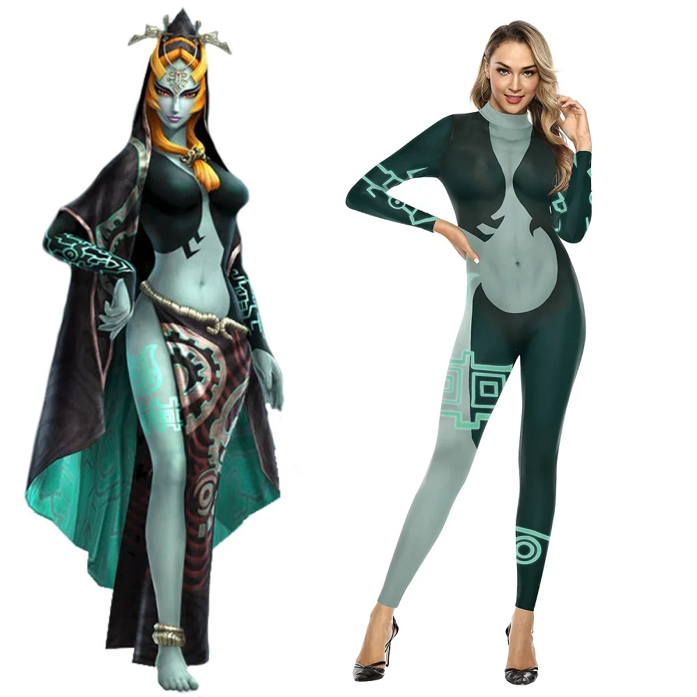 Donna Fantasia Anime Twilight Princess Cosplay Ladies Midna Body Tutina Zentai Tuta Costume Suit Halloween Carnival