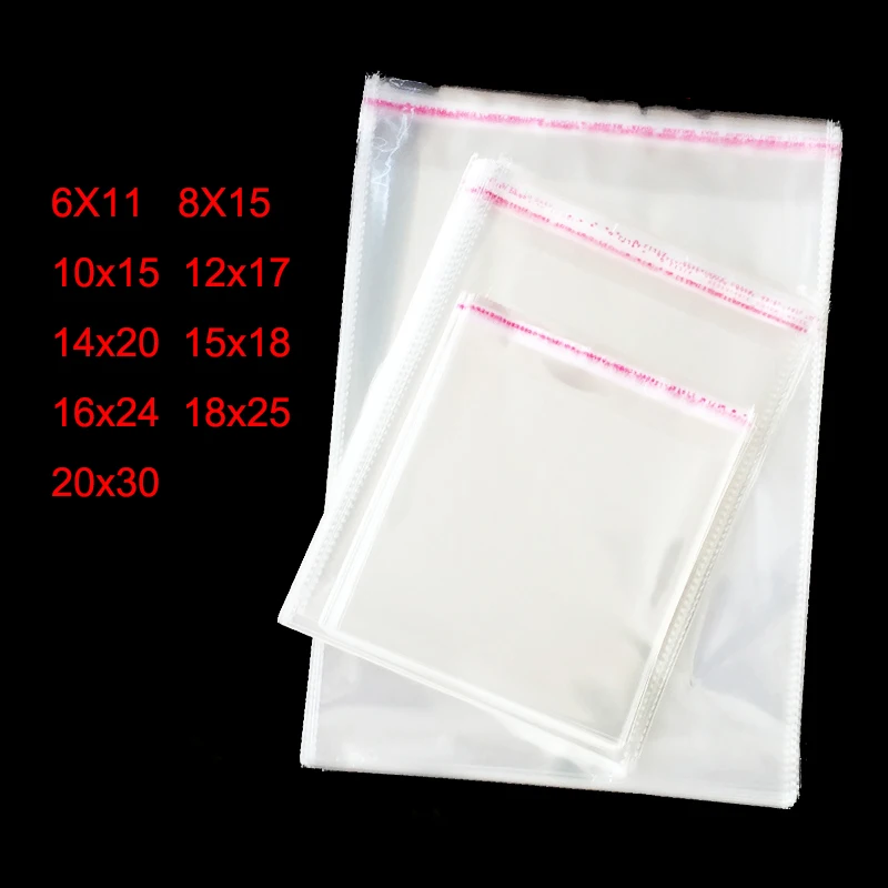 Transparent Opp Bags Self Sealing Poly Plastic Bags For Candy Lollipop Cookie Packaging Wedding Party Gift Supplies plastic packaging bags 100Pcs