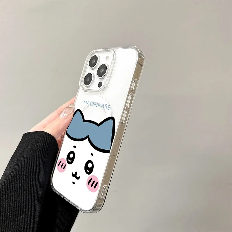 Transparent Silicone Wireless Charging Case with C-Chiikawas Hachiware Design