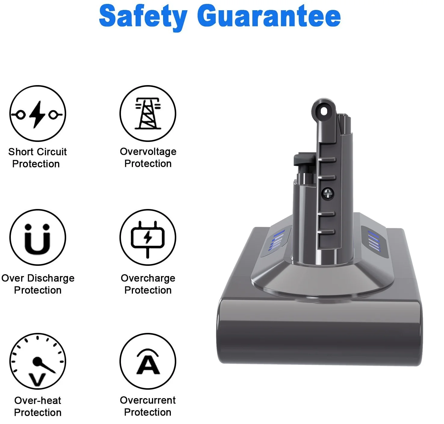 Powtree 6.0Ah Replacement Battery for Dyson V6 V7 V8 V10 Series SV12 DC62 SV11 sv10 Handheld Vacuum Cleaner replacement battery