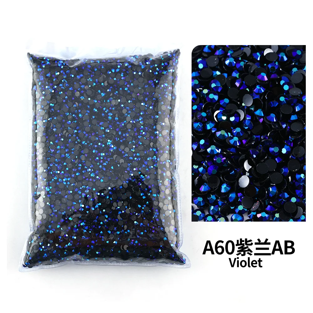 Violet Blue AB Transparent Resin Jelly Facets for Nail Art & Garment Decoration
