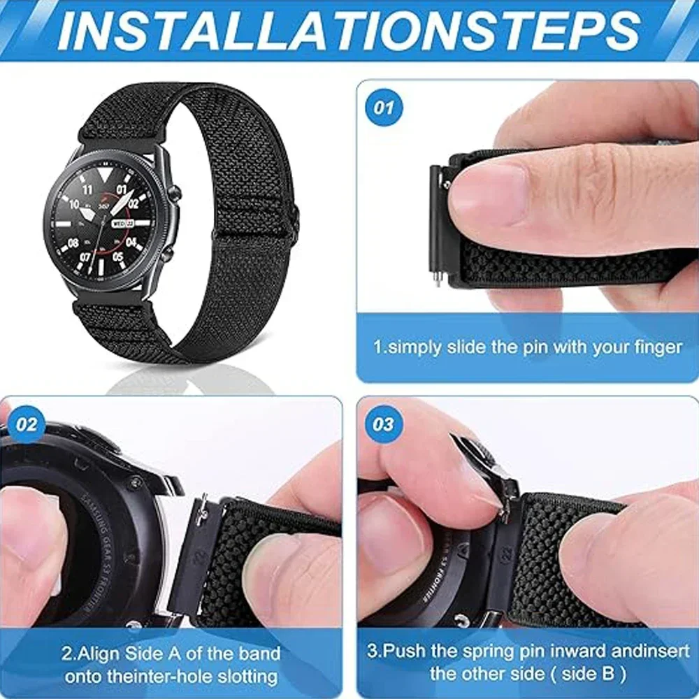 Adjustable Elastic Nylon Sports Band - 18/20/22mm Strap