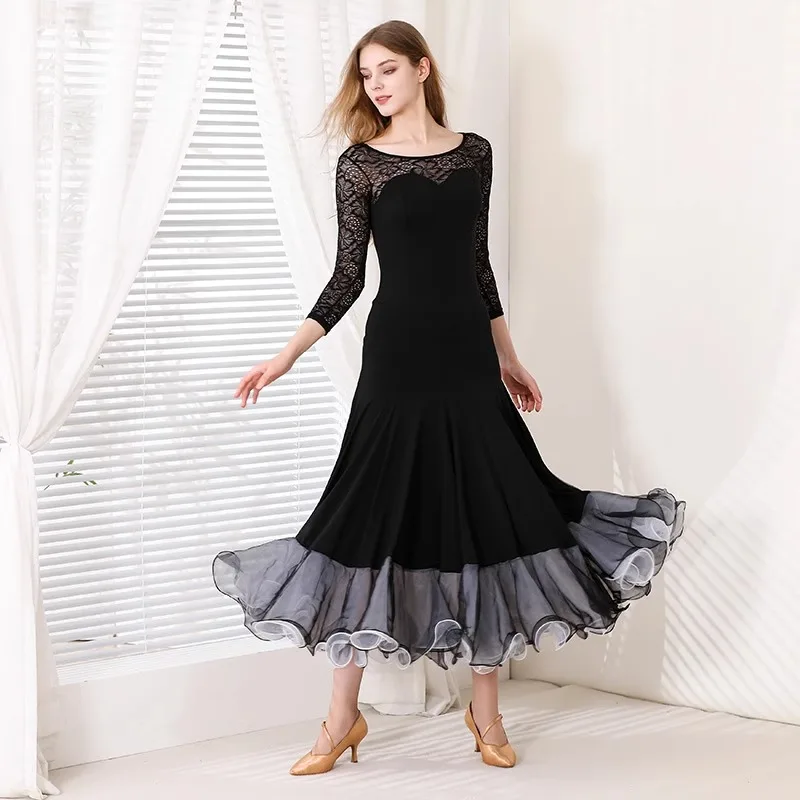 Modern Dance Dress MY907 Lace Ballroom Waltz Big Swing