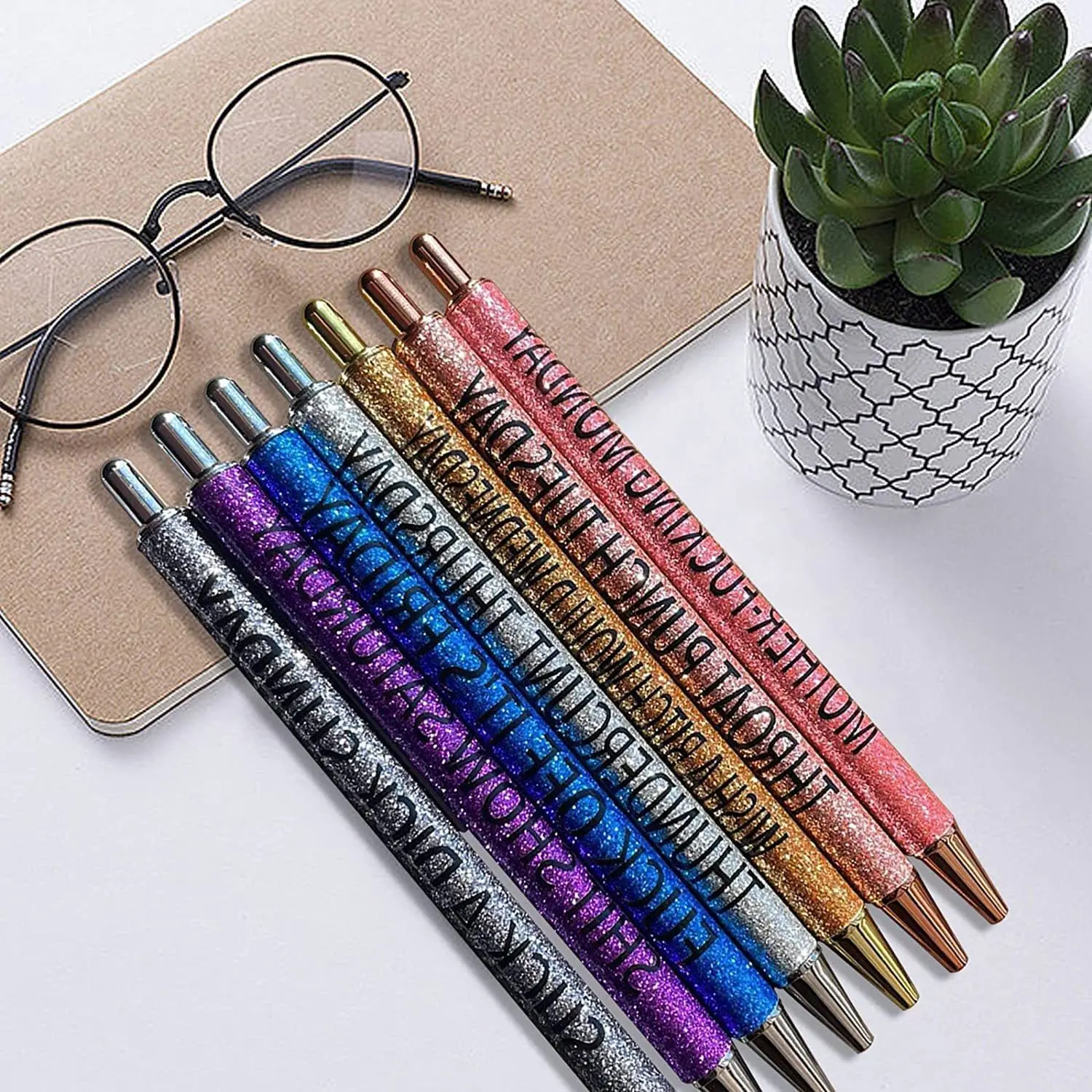 7pcs Funny Pens-Swear Word Daily Pen Set Irty Cuss Word Pens for Each TOP