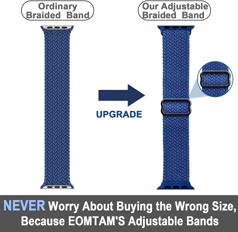 Nylon Braided Elastic Solo Loop Wristband for Smartwatch - Durable and Comfortable Strap