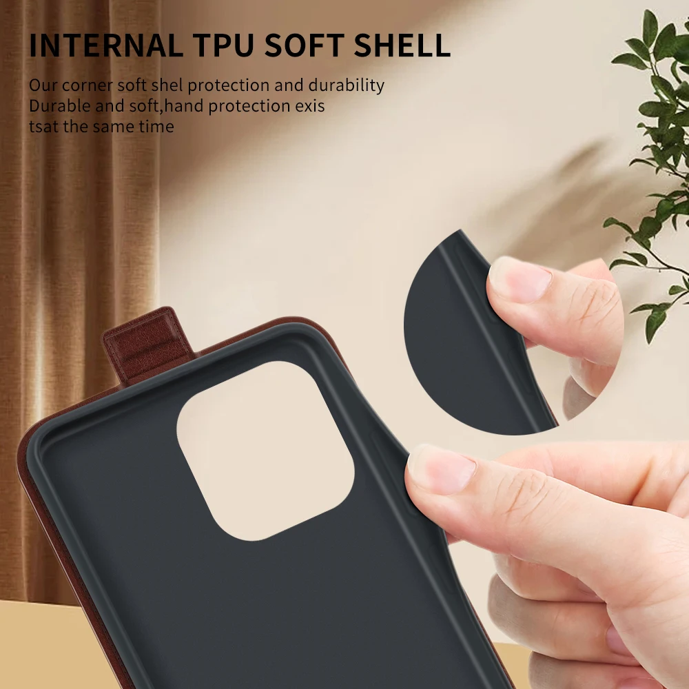 Elegant Maple Leaf Leather Phone Case with Card Slot - Front & Back Cover