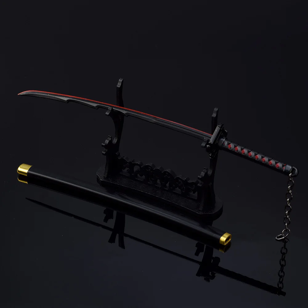 26cm Anime Weapon Kurosaki Ichigo Ban Kai Zangetsu Katana Cos Prop All Metal Samurai Swords Toy Knife Model Ornaments Gifts 6