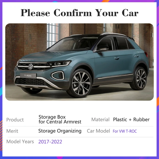 Für Volkswagen VW T-ROC TROC R-Linie 2017 ~ 2022 2019 Auto Zentrale  Armlehne Storage Box Organizer Zentrum Innen auto Zubehör - AliExpress