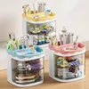 Practical Multi-Functional Desk Organizer Pen Holder Double Layers Rotating Pencils Storage Rack Student Cosmetics Storage Shelf 1