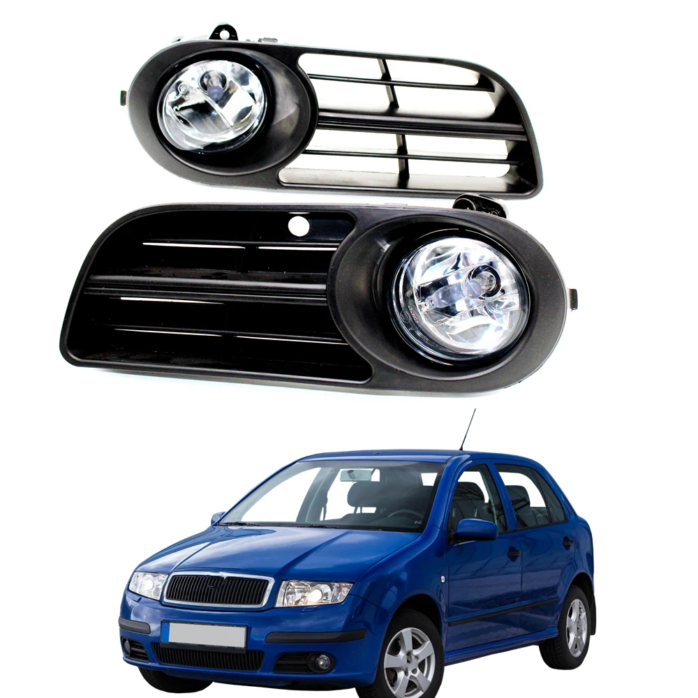 menu lindre Morse kode Car Lights For Skoda Fabia MK1 2005 2006 2007 2008 Front Fog Lamp Light  With Bulbs And Grille Cover Vent _ - AliExpress Mobile