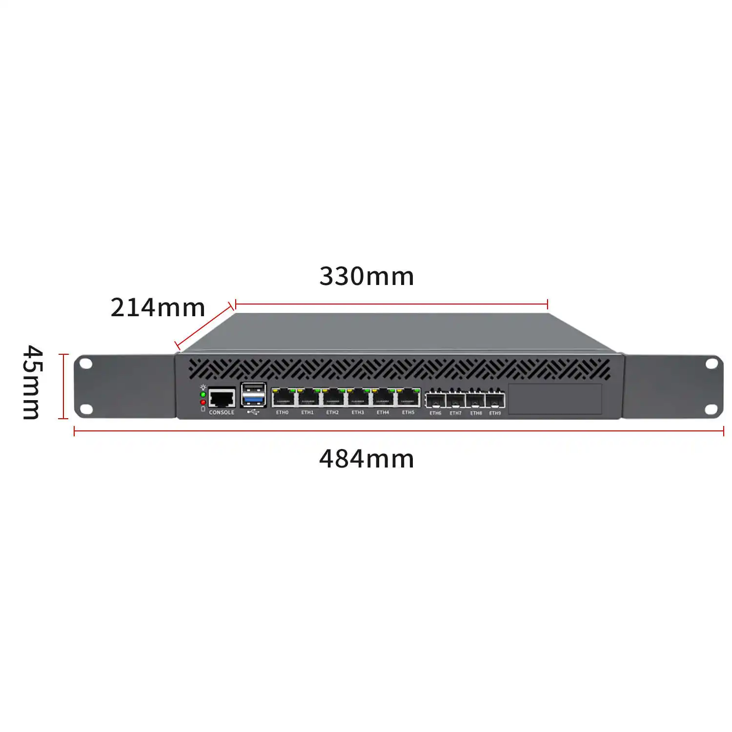 Topton 1U Rack Mounted Firewall Mini PC Intel Atom C3758 C3808 C3958 4*10G SFP 6*1G LAN DDR4 NVMe PfSense OPNsense NAS Server